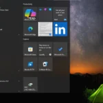 Menu Start Windows 10 với thanh tác vụ được di chuyển sang cạnh trái màn hình, thể hiện khả năng tùy biến linh hoạt