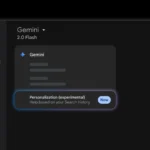 Menu tùy chỉnh cá nhân hóa của Google Gemini cho phép kết nối với lịch sử tìm kiếm