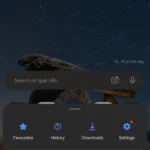 Menu tùy chọn truy cập tiện ích mở rộng từ biểu tượng hamburger trong trình duyệt Edge trên Android