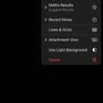 Menu tùy chọn với tính năng Ghi chú gần đây trên ứng dụng Notes iOS 18.