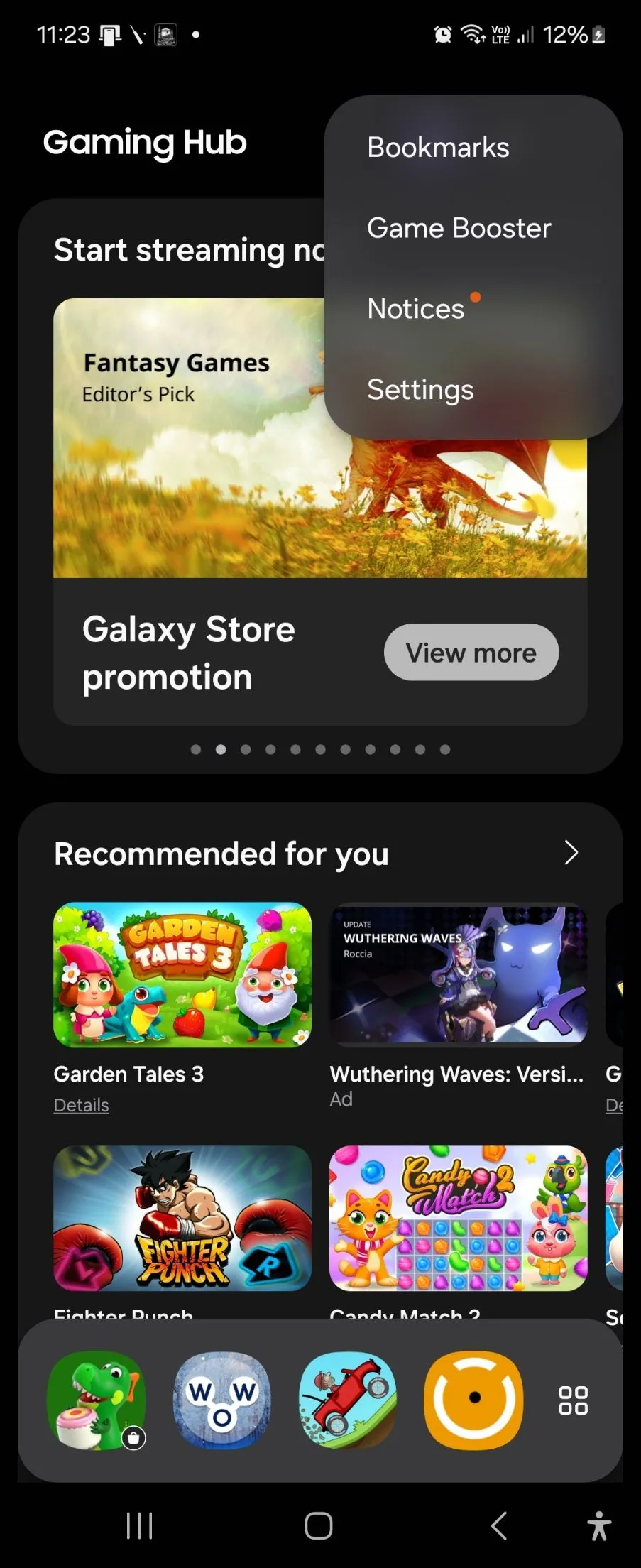 Menu ứng dụng Game Booster hỗ trợ sạc bỏ qua trên Samsung Galaxy Z Flip 6