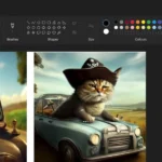 Minh họa các hình ảnh được tạo và chỉnh sửa bằng tính năng Cocreator trong Paint trên Copilot+ PC