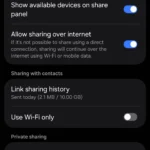 Mở menu Cài đặt Quick Share trên điện thoại Samsung