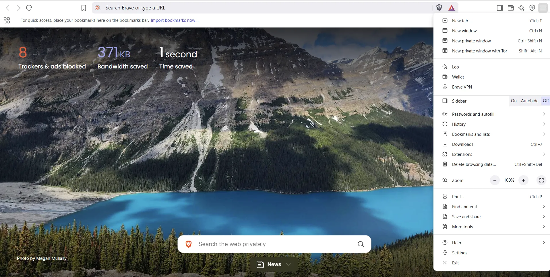 Mở một cửa sổ riêng tư mới với Tor trong trình duyệt Brave
