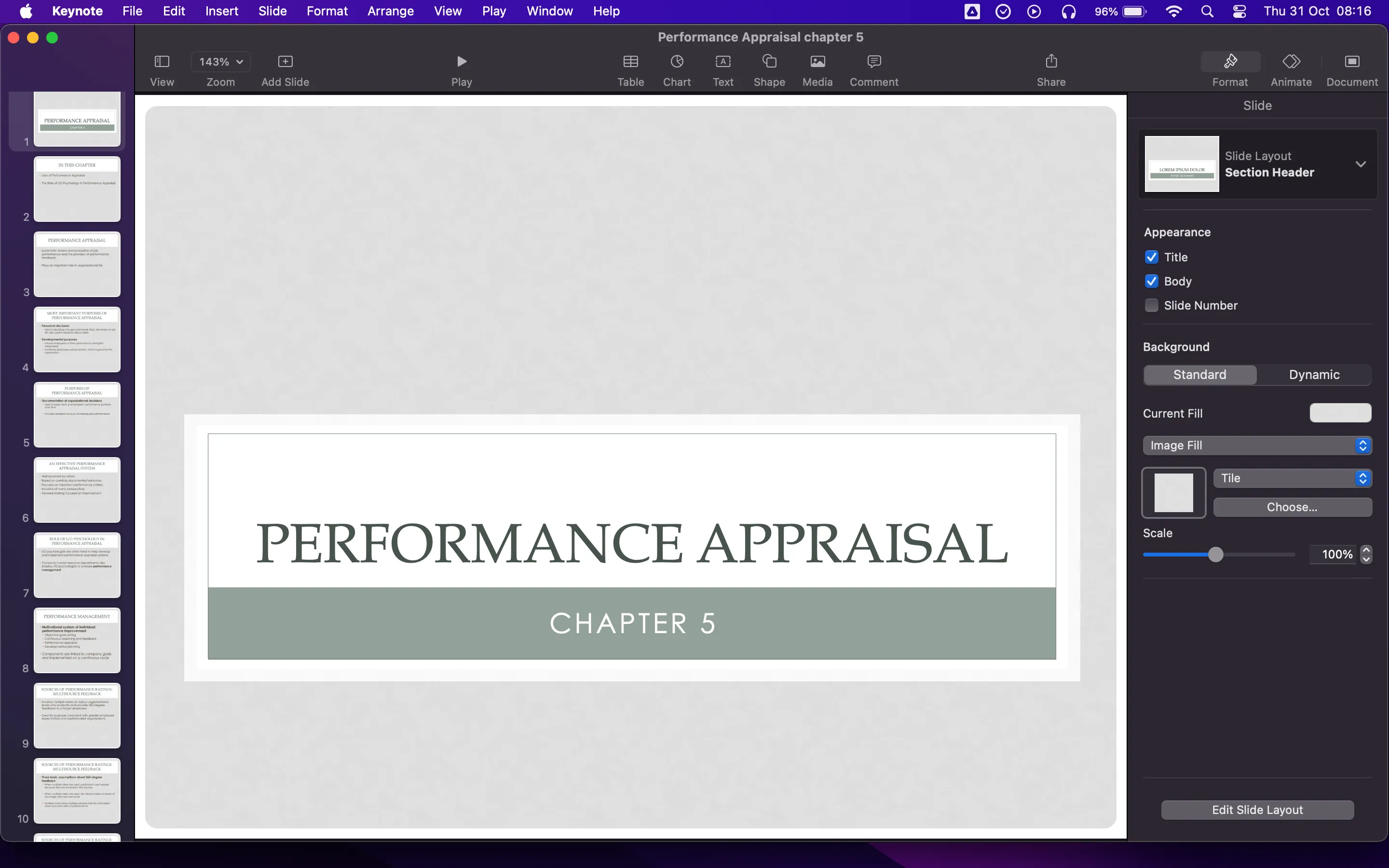 Một bài thuyết trình sinh động được hiển thị trên ứng dụng Keynote của macOS, thể hiện giao diện trực quan và khả năng tạo slide đẹp mắt của phần mềm độc quyền Apple.