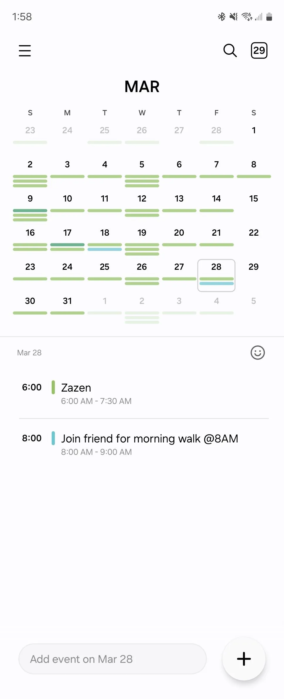 Một sự kiện đã được tạo tự động trong Samsung Calendar từ nhập liệu thông minh
