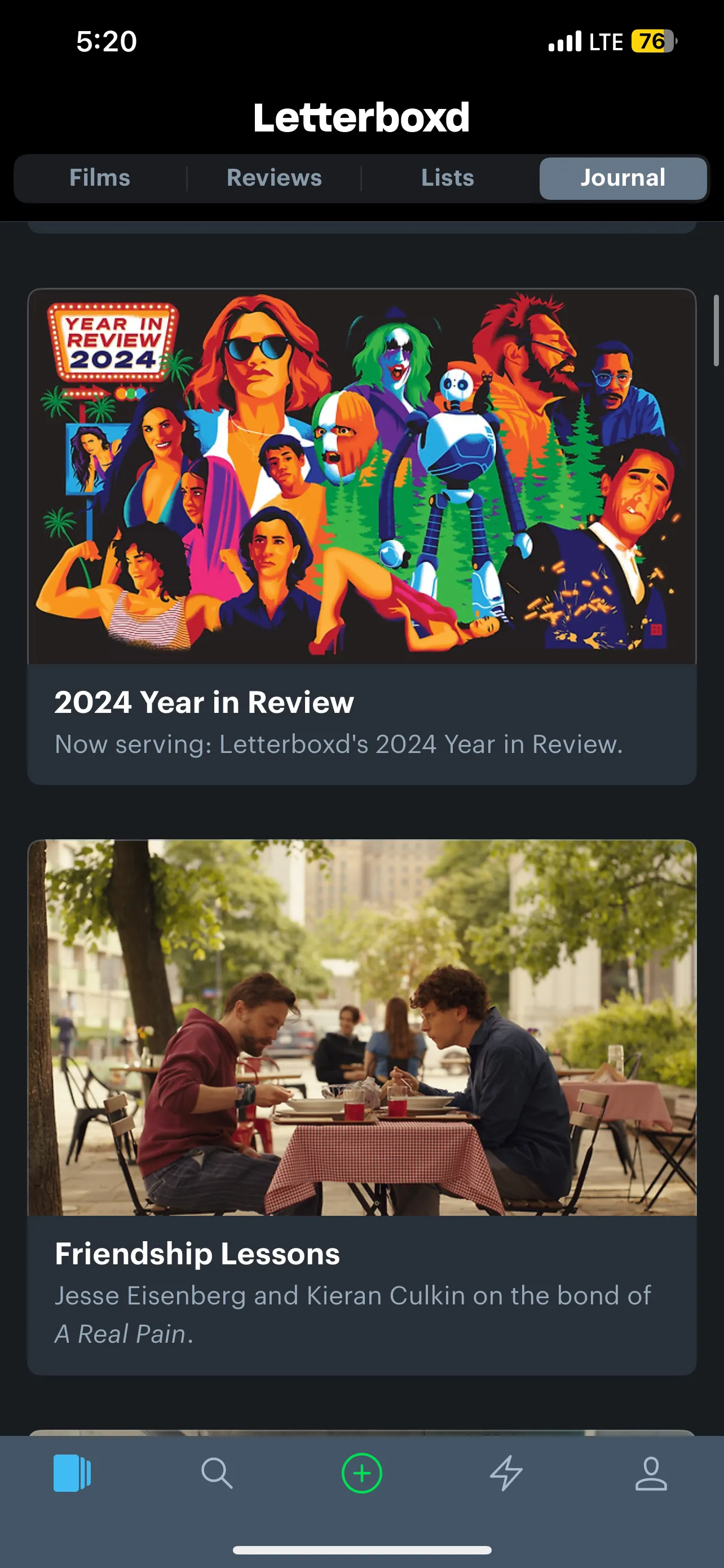 Mục Journal của Letterboxd với bài viết tổng hợp phim hay năm 2024