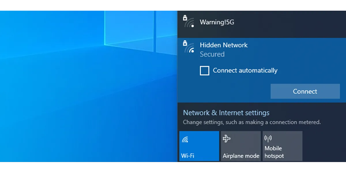 Ngừng kết nối tự động vào mạng Wi-Fi đã biết trên hệ điều hành Windows.