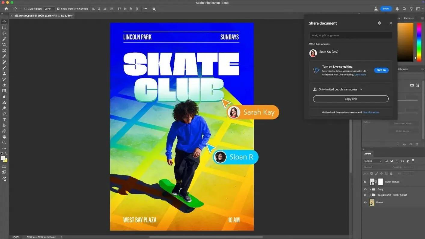 Photoshop Live Co-Editing: Cộng tác chỉnh sửa ảnh trực tiếp