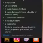 Siri ChatGPT đưa ra công thức món taco