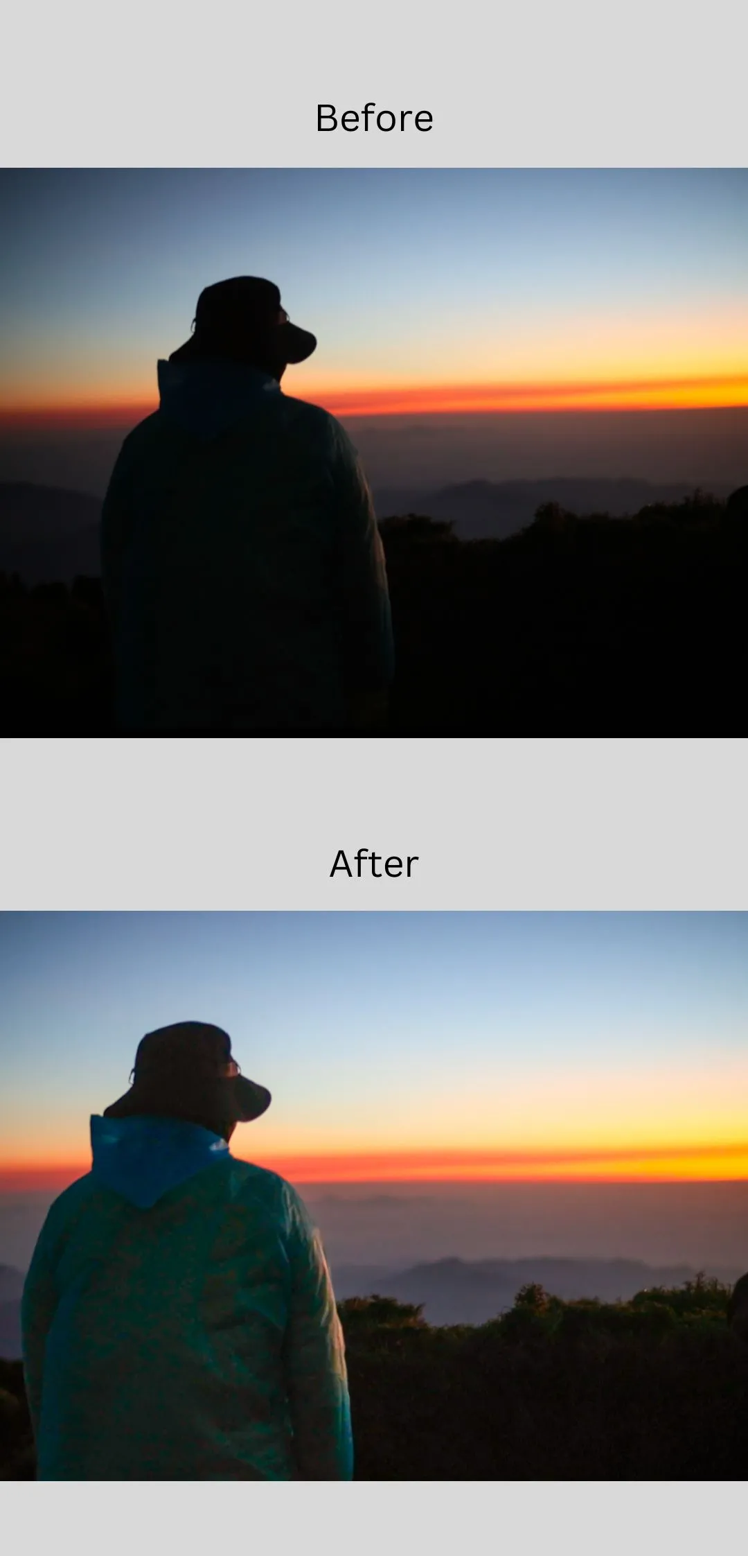 So sánh ảnh trước và sau khi chỉnh sửa bằng Lightroom Mobile