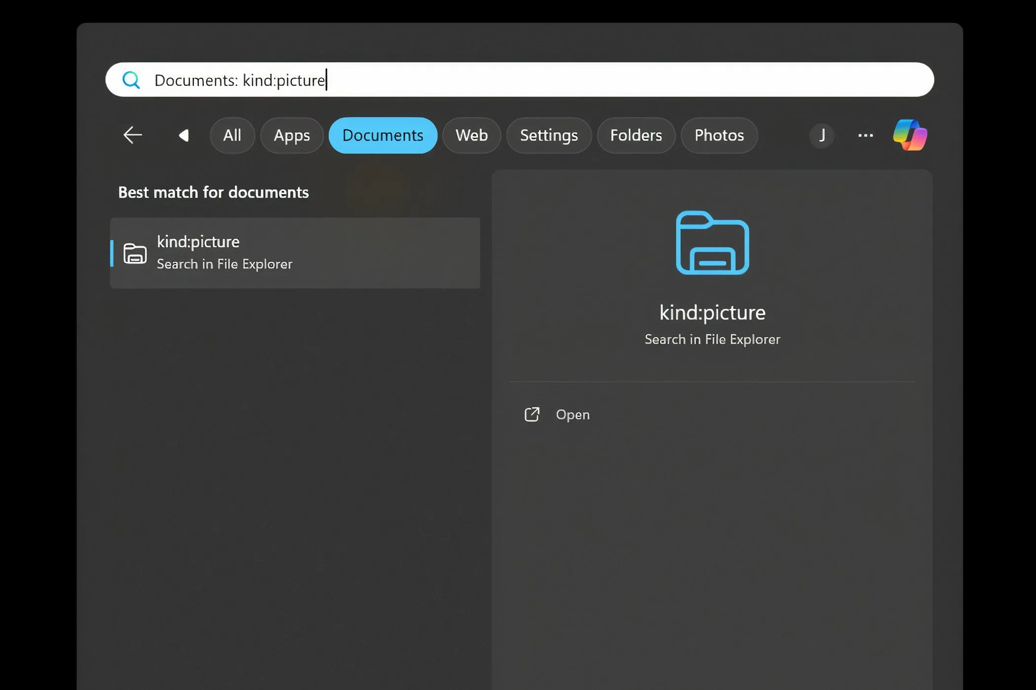 Sử dụng bộ lọc loại file để tìm kiếm hình ảnh trên Windows