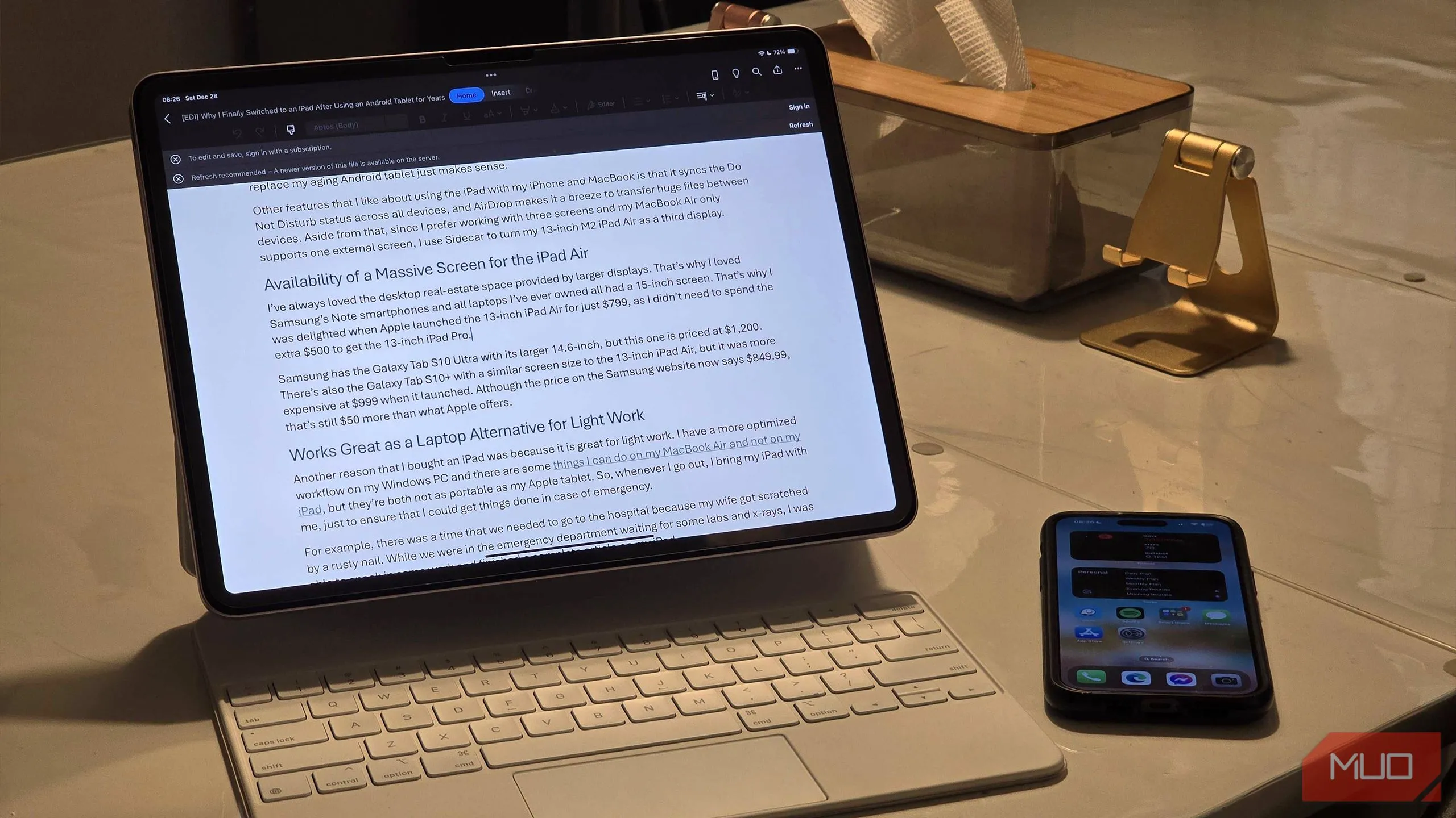 Sử dụng iPad Air cho công việc nhẹ và chỉnh sửa ảnh khi di chuyển