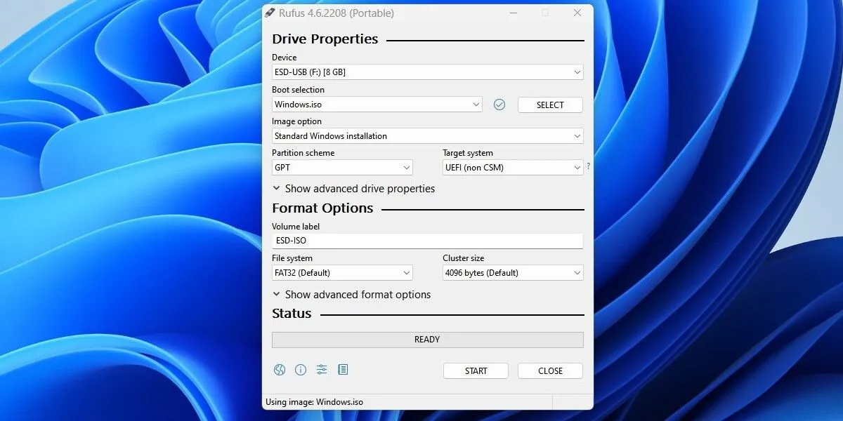 Sử dụng Rufus để ghi file ISO Windows ra USB