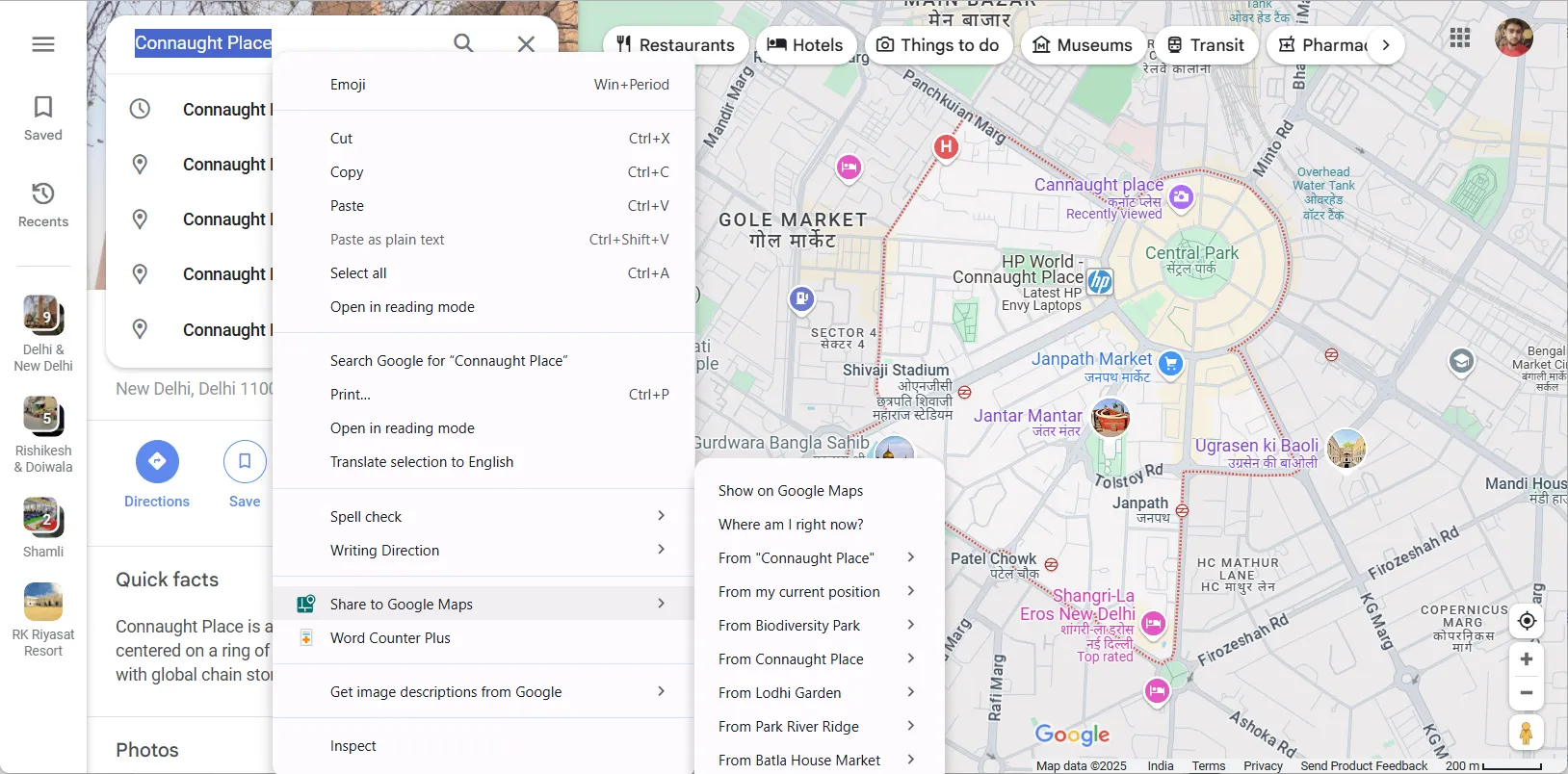 Sử dụng tiện ích Share to Google Maps để truy cập nhanh vị trí
