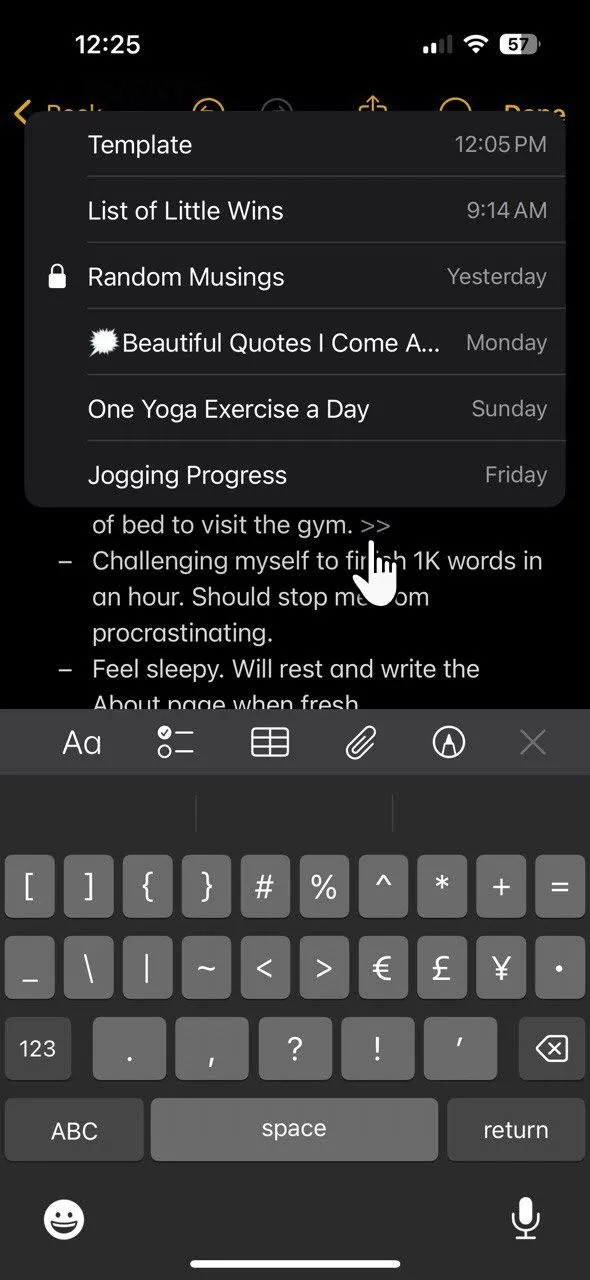 Sử dụng tính năng liên kết ghi chú và gắn thẻ để theo dõi mẫu hình công việc trên Apple Notes