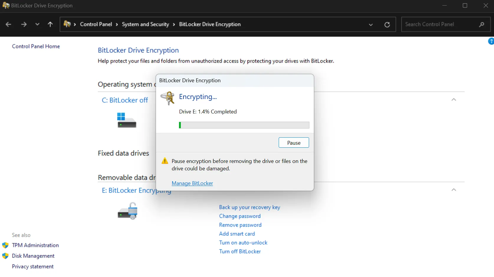 Sử dụng Windows BitLocker để mã hóa ổ cứng ngoài