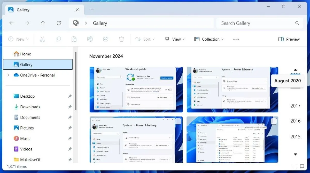 Tab Thư viện ảnh trong File Explorer