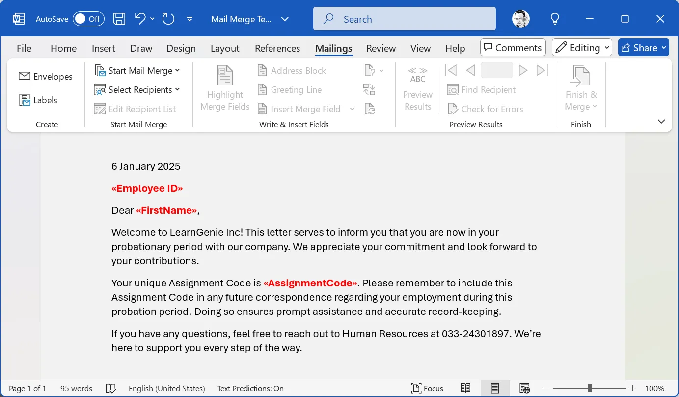 Tài liệu Mail Merge trong Word