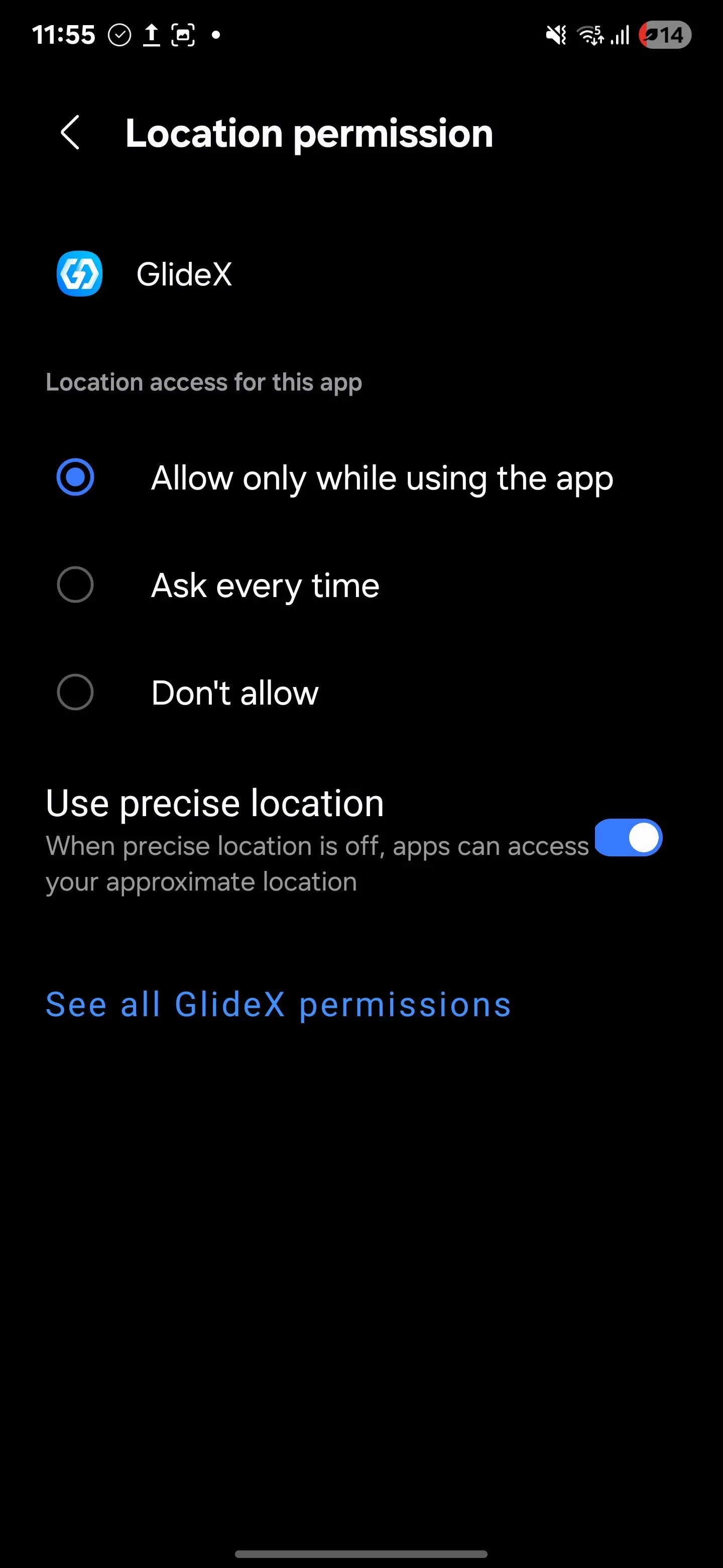 Tắt định vị chính xác cho ứng dụng trong cài đặt quyền truy cập vị trí trên Android