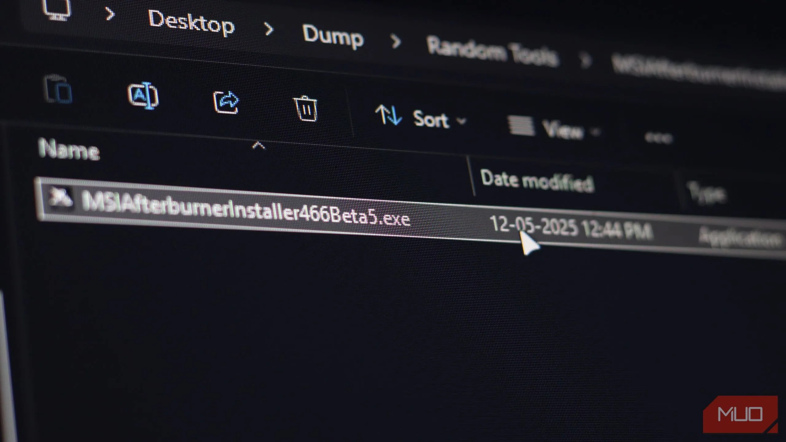 Tệp tin thực thi .exe trong File Explorer của Windows