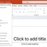 Thanh truy cập nhanh Quick Access Toolbar trong PowerPoint, hiển thị các lệnh thường dùng được ghim.