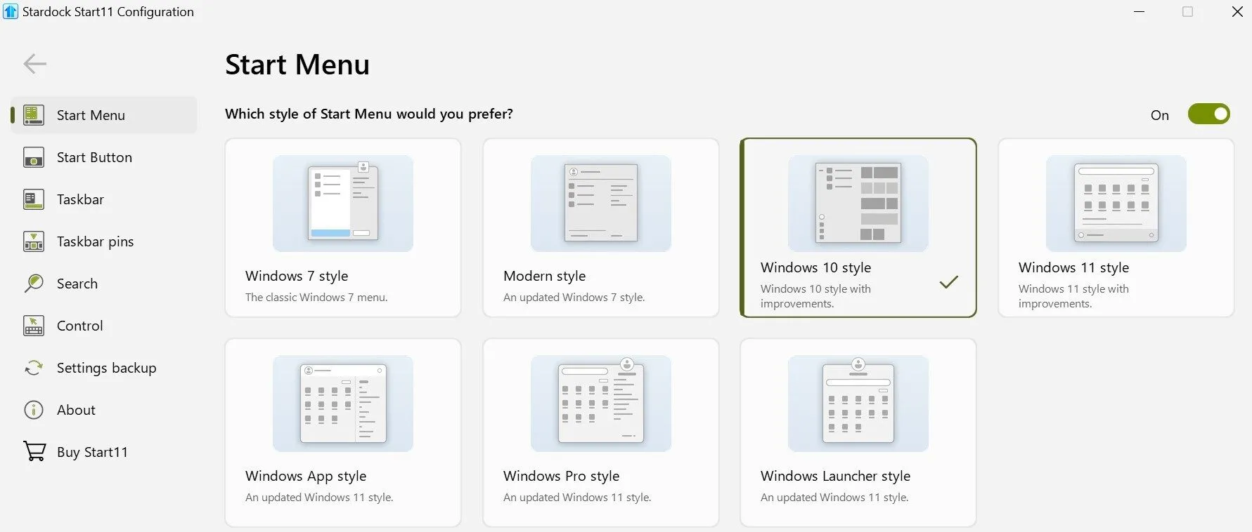 Thay đổi kiểu Menu Start Windows 11 về phong cách Windows 10 bằng Start11