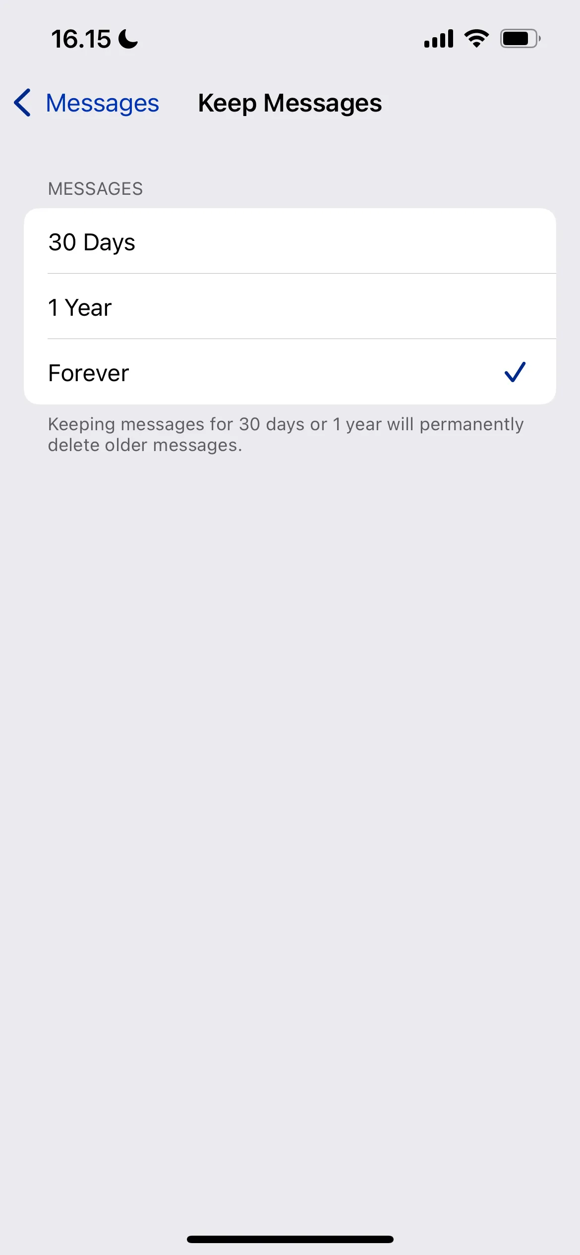 Thay đổi thời gian lưu trữ tin nhắn trong iCloud trên iPhone