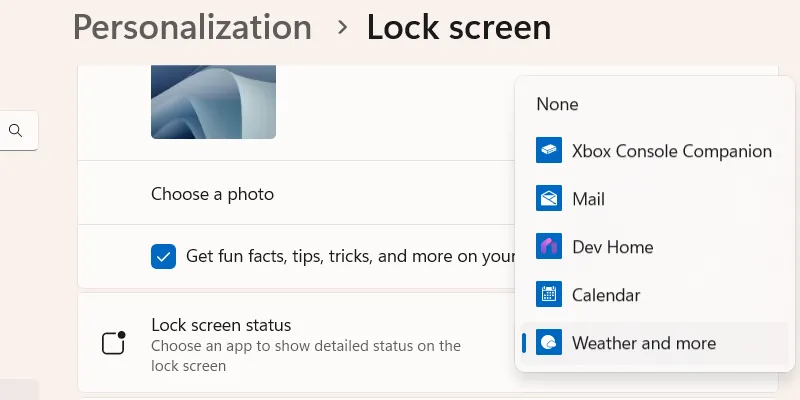 Thay đổi ứng dụng màn hình khóa trên Windows 11