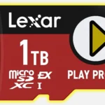 Thẻ nhớ MicroSD Express Lexar 1TB với logo "microSD EX" rõ ràng, minh họa chuẩn thẻ mới cho thiết bị hiệu năng cao như Nintendo Switch 2.