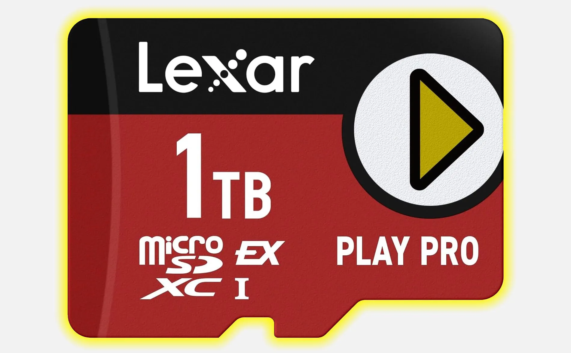 Thẻ nhớ MicroSD Express Lexar 1TB với logo "microSD EX" rõ ràng, minh họa chuẩn thẻ mới cho thiết bị hiệu năng cao như Nintendo Switch 2.