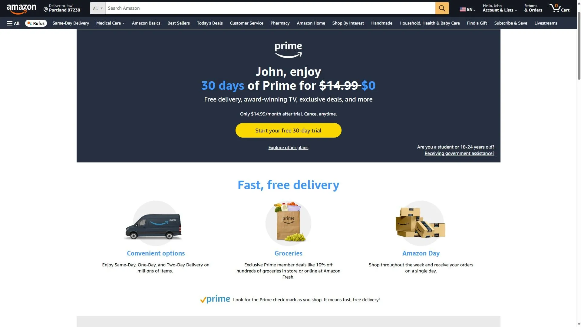 Thẻ thành viên Amazon Prime với ưu đãi Alexa+ tích hợp