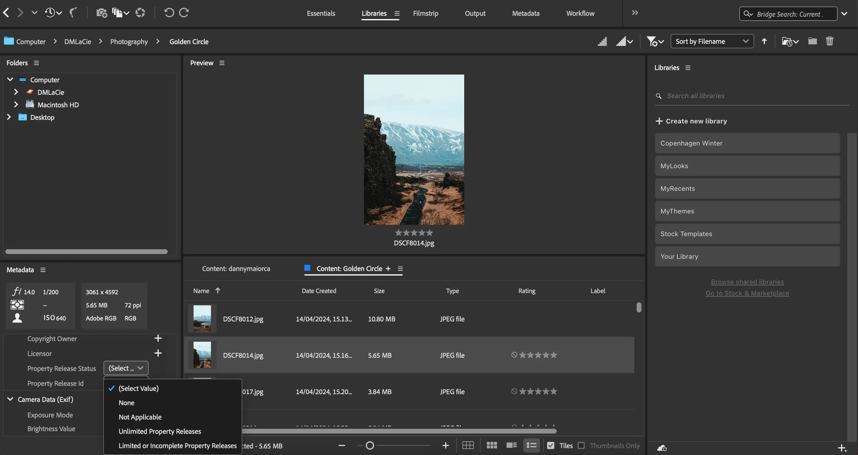 Thêm thông tin ID tài sản trong Adobe Bridge