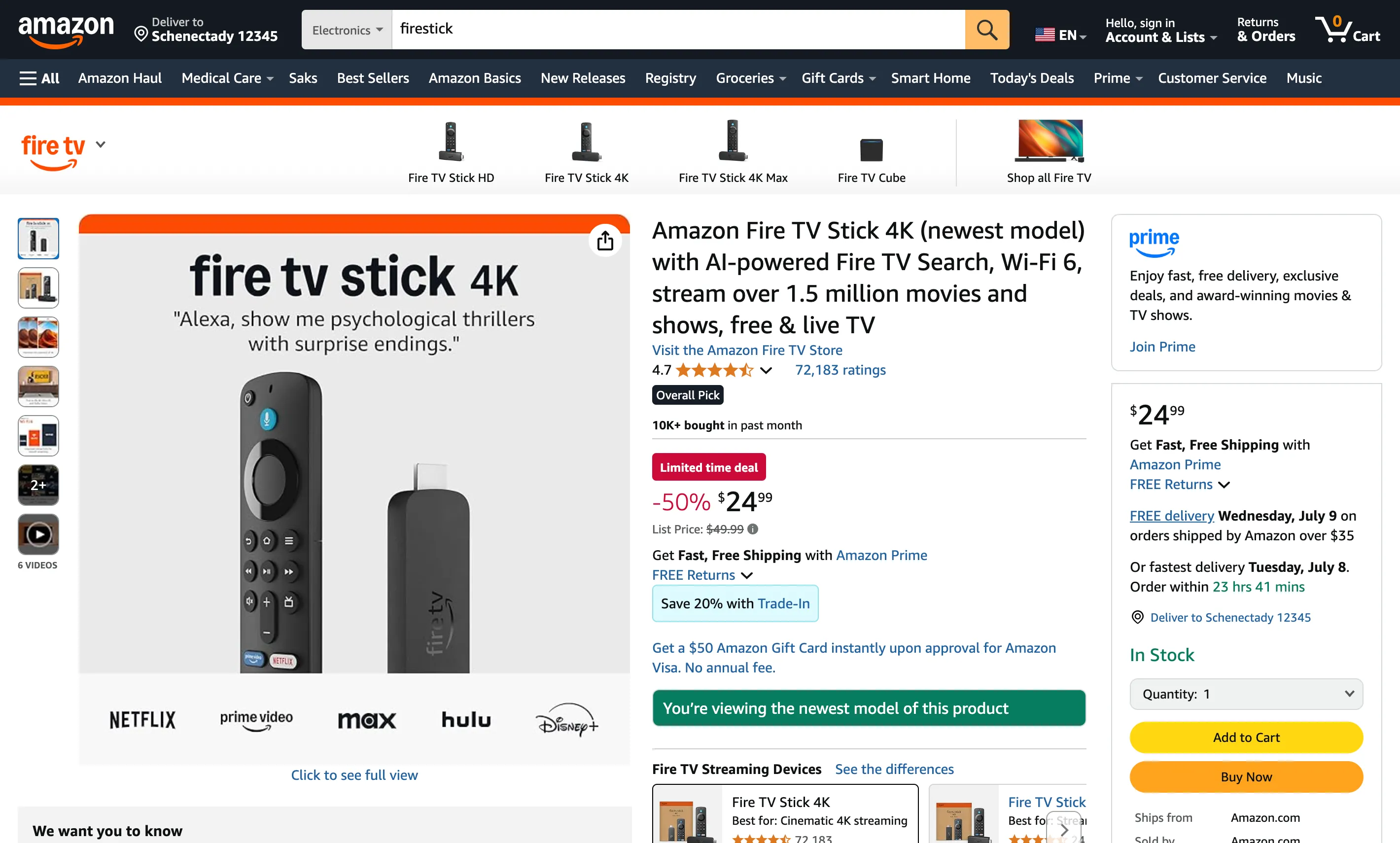 Thiết bị truyền phát Amazon Fire TV Stick 4K, minh họa tầm quan trọng của việc đọc kỹ thông số kỹ thuật trước khi mua thiết bị công nghệ.
