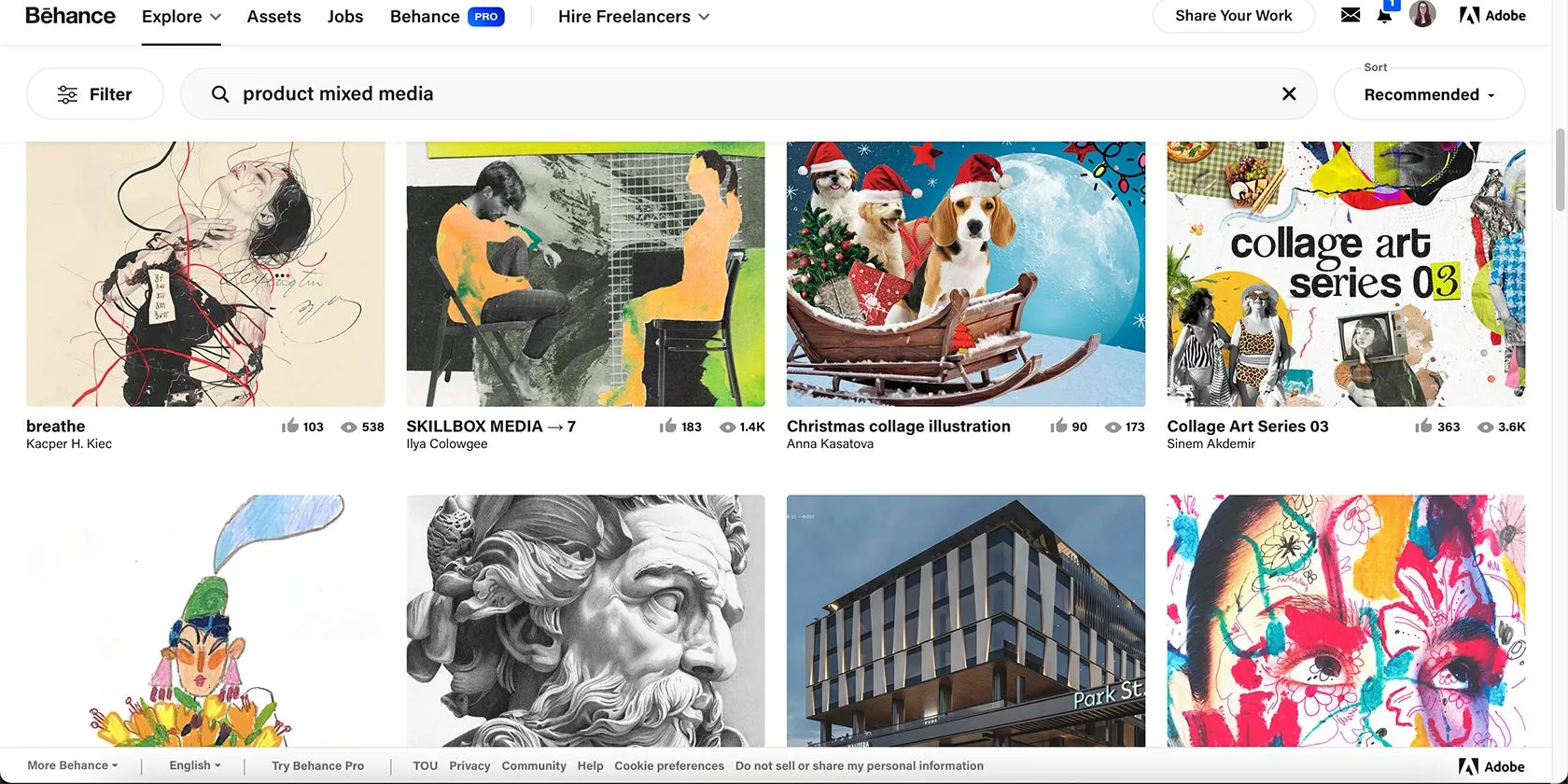Thiết kế đa phương tiện sáng tạo trên Behance, kết hợp nhiều yếu tố hình ảnh và đồ họa