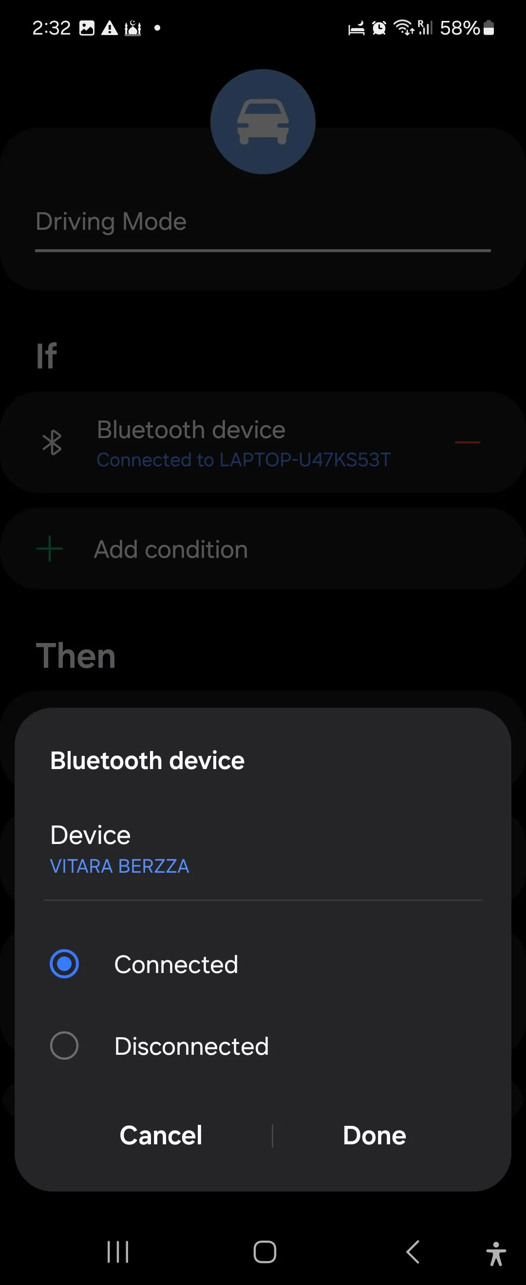 Thiết lập chế độ lái xe Bixby Routines trên Galaxy Flip 6
