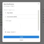 Thiết lập tự động hóa gửi thông báo từ Notion đến kênh Slack.