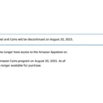 Thông báo chính thức từ Amazon về việc ngừng hoạt động của Amazon Appstore trên Android vào tháng 8 năm 2025