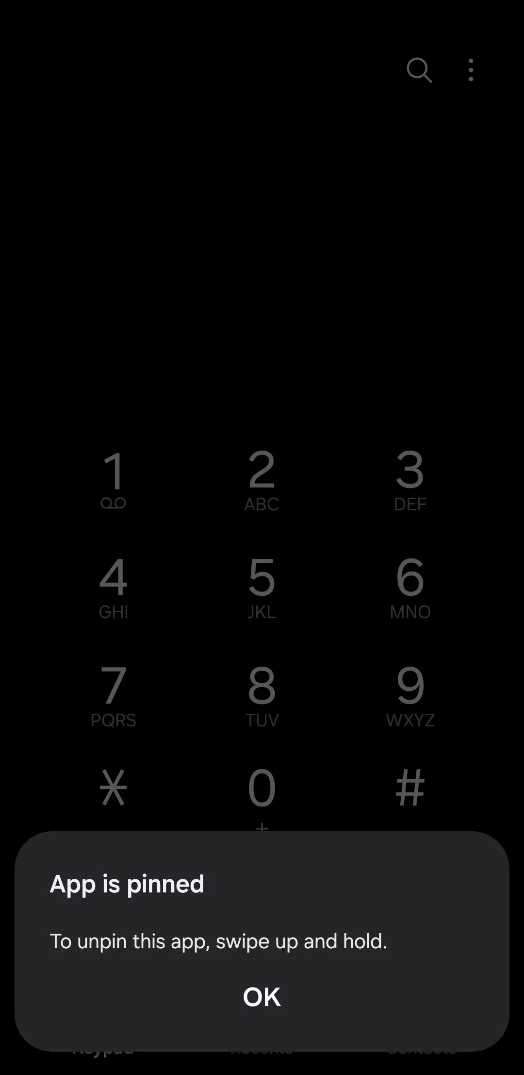 Thông báo ứng dụng đã được ghim trên điện thoại Android, hướng dẫn gỡ ghim để bảo mật thiết bị.