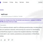 Thông tin chi tiết về tên miền WP3.XYZ trong chiến dịch tấn công WordPress