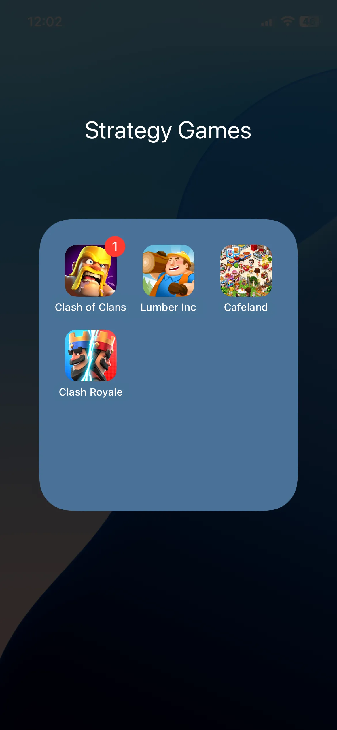 Thư mục Games chứa các ứng dụng trò chơi trên màn hình chính iPhone