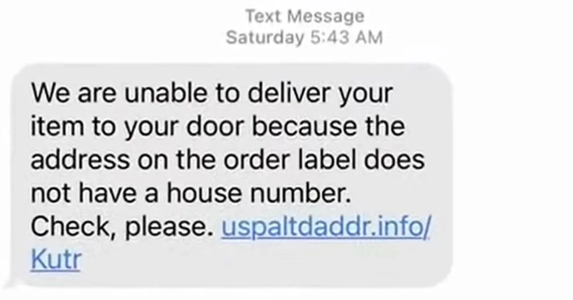 Tin nhắn SMS lừa đảo giả mạo dịch vụ bưu chính USPS thông báo về sự cố giao hàng và yêu cầu cập nhật thông tin.