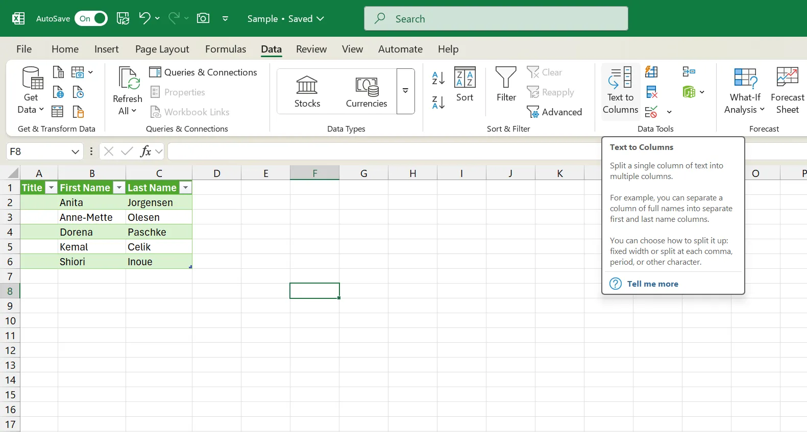 Tính năng chuyển văn bản thành cột trong Microsoft Office