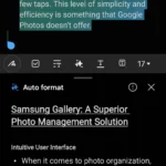 Tính năng định dạng tự động thông minh trên ứng dụng Samsung Notes