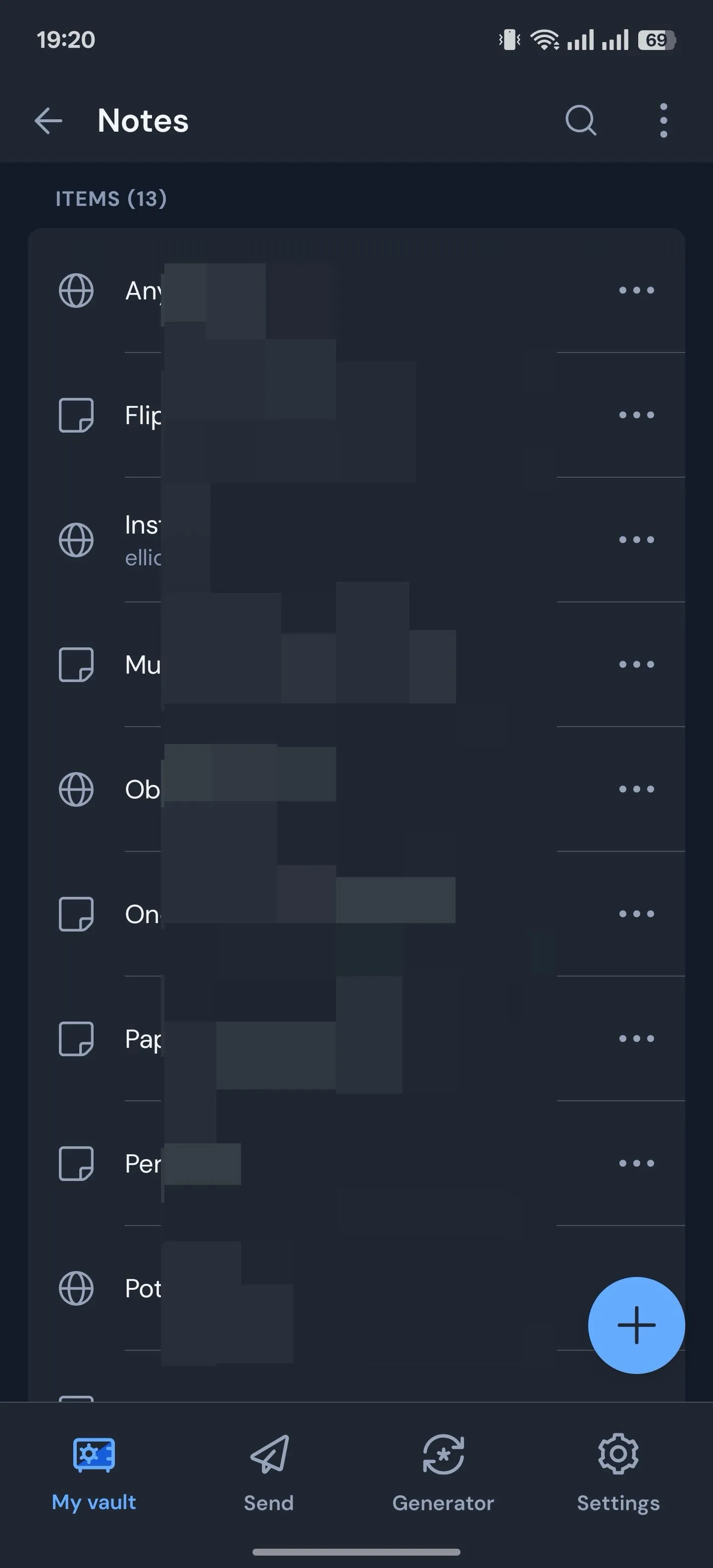 Tính năng Ghi chú an toàn trong ứng dụng quản lý mật khẩu Bitwarden trên Android.