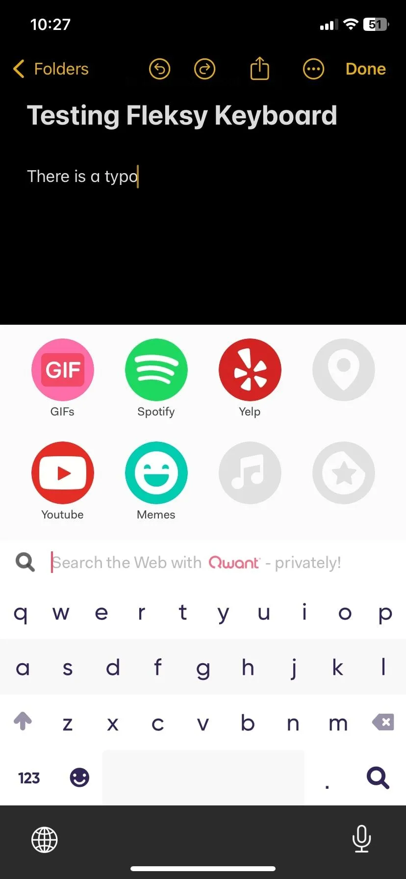 Tính năng mở rộng bàn phím Fleksy hiển thị Spotify, Youtube, v.v.