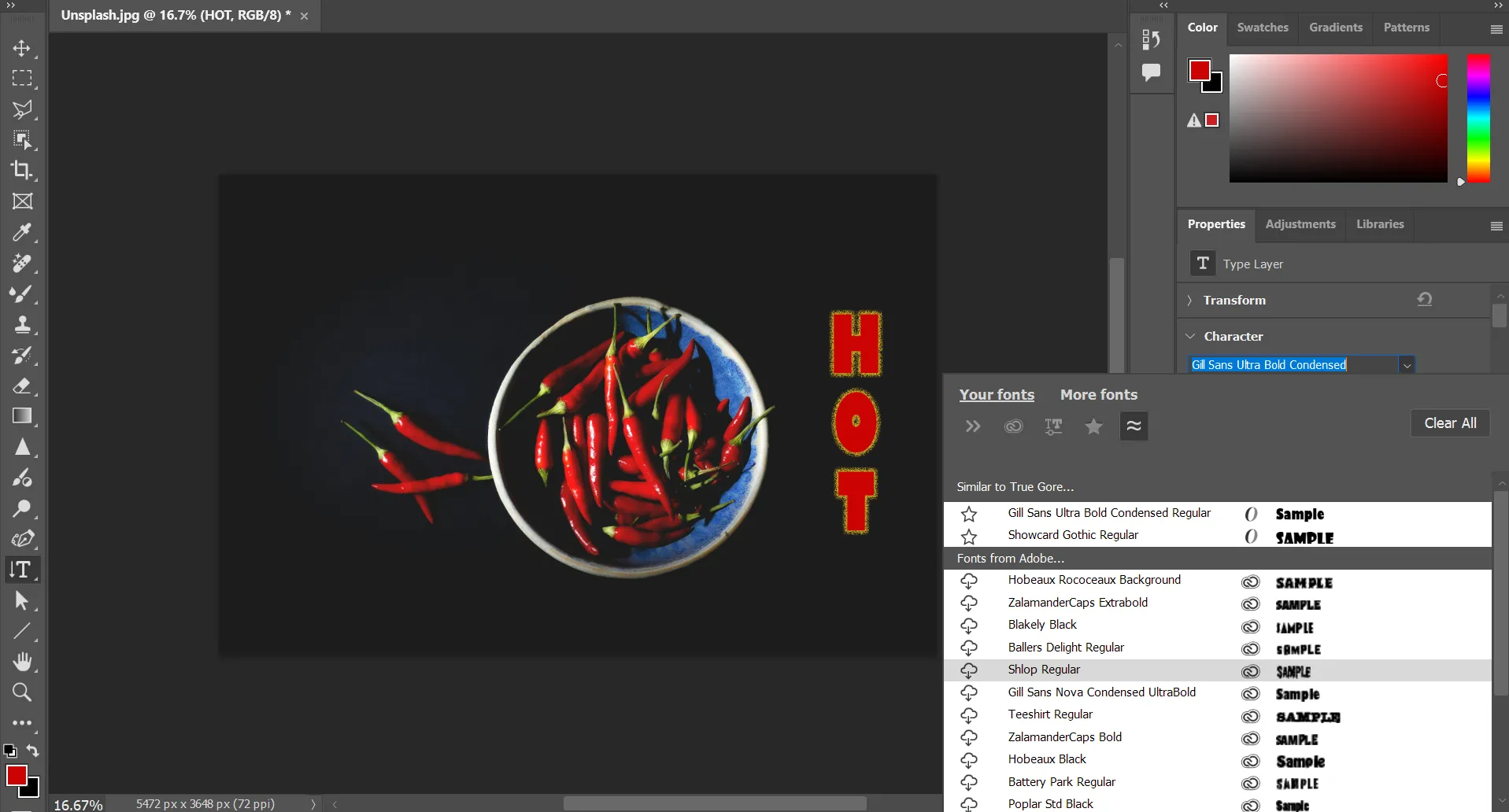 Tính năng tìm kiếm và lọc font chữ tương tự trong Trình duyệt Font của Adobe Photoshop