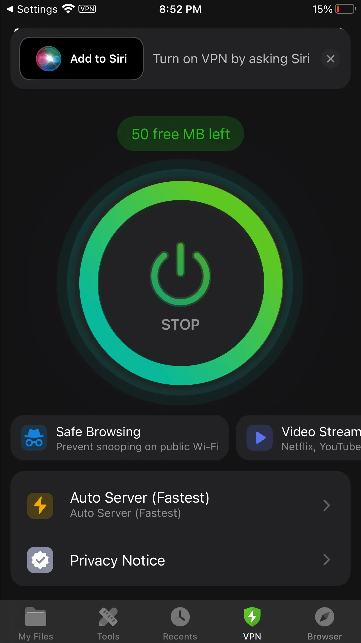 Tính năng VPN được tích hợp sẵn trong ứng dụng Documents trên iPhone