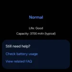 Tình trạng pin điện thoại Samsung hiển thị trong ứng dụng Samsung Members