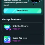 Tổng quan các lợi ích của Super Duolingo: tim không giới hạn, không quảng cáo, thử thách huyền thoại miễn phí, biểu tượng ứng dụng đặc biệt